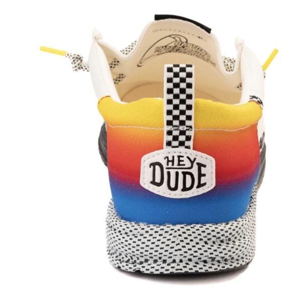 Mens HEYDUDE x Nascar® Wally Daytona® Slip-On Casual Shoe - White / Multicolor - Picture 4 of 8